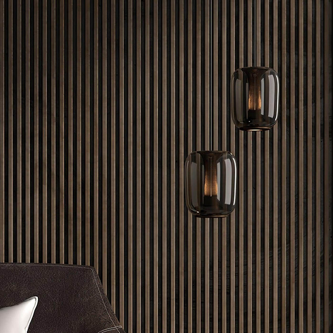 Modern Glass Pendant Light Fixture, 16cm, Integrated LED
