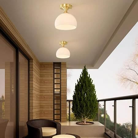 Milk White Glass Ceiling Lamp
