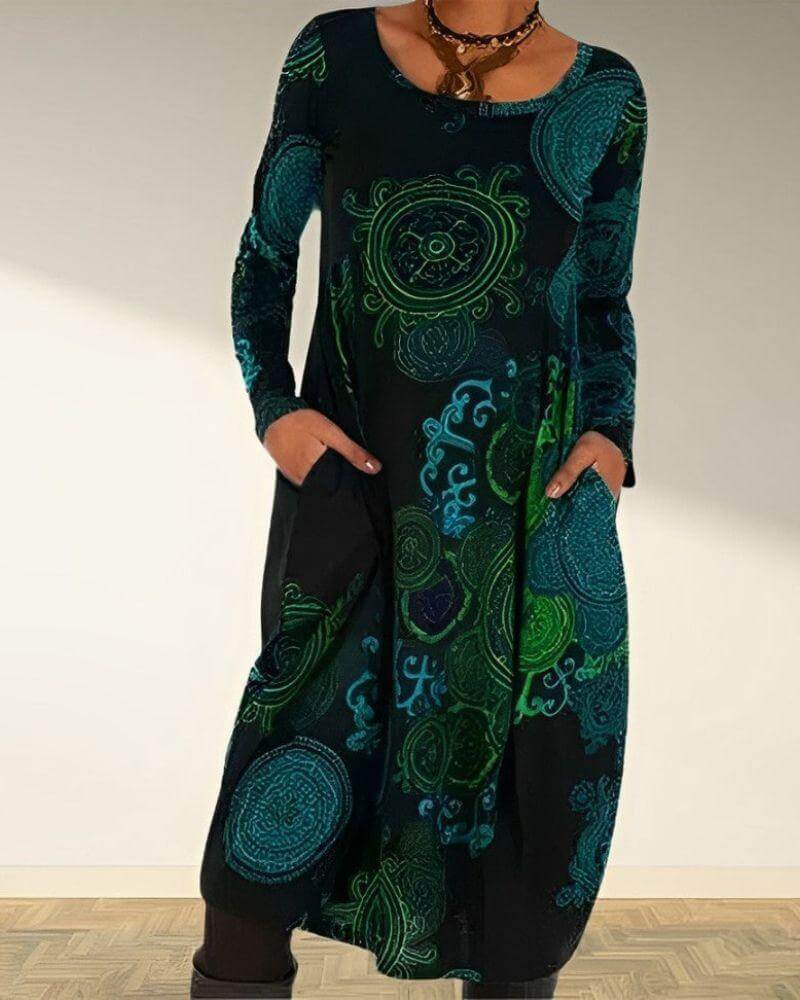 Bohemian Winter Midi Dress