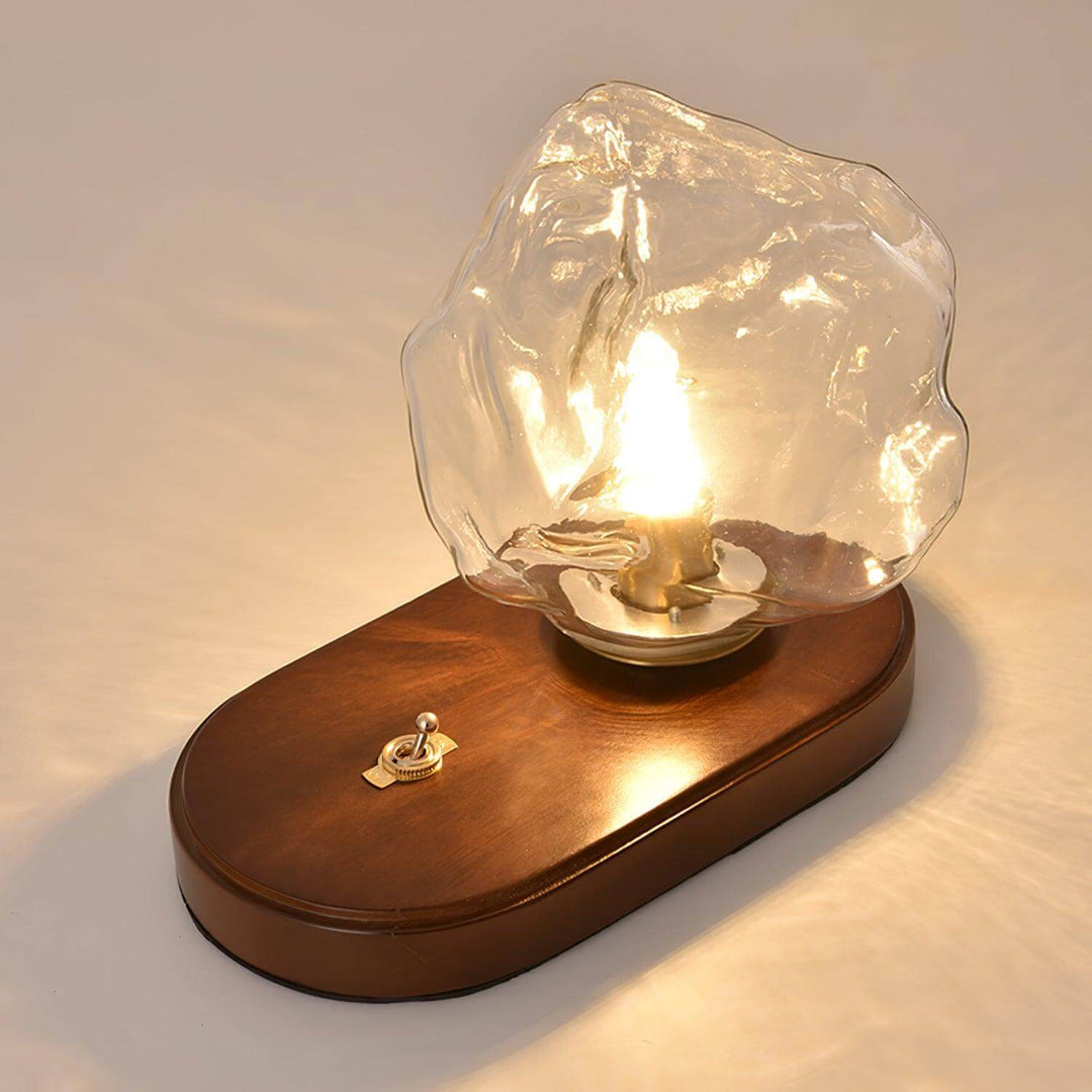 Elegant Glass Table Lamp with Metal Base