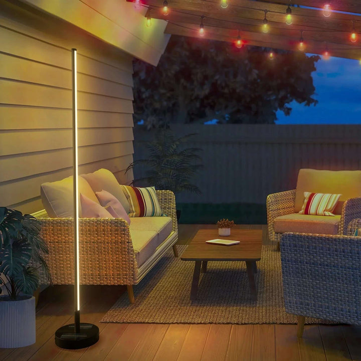 Solar Outdoor Floor Lamp, Modern Design with LED Light