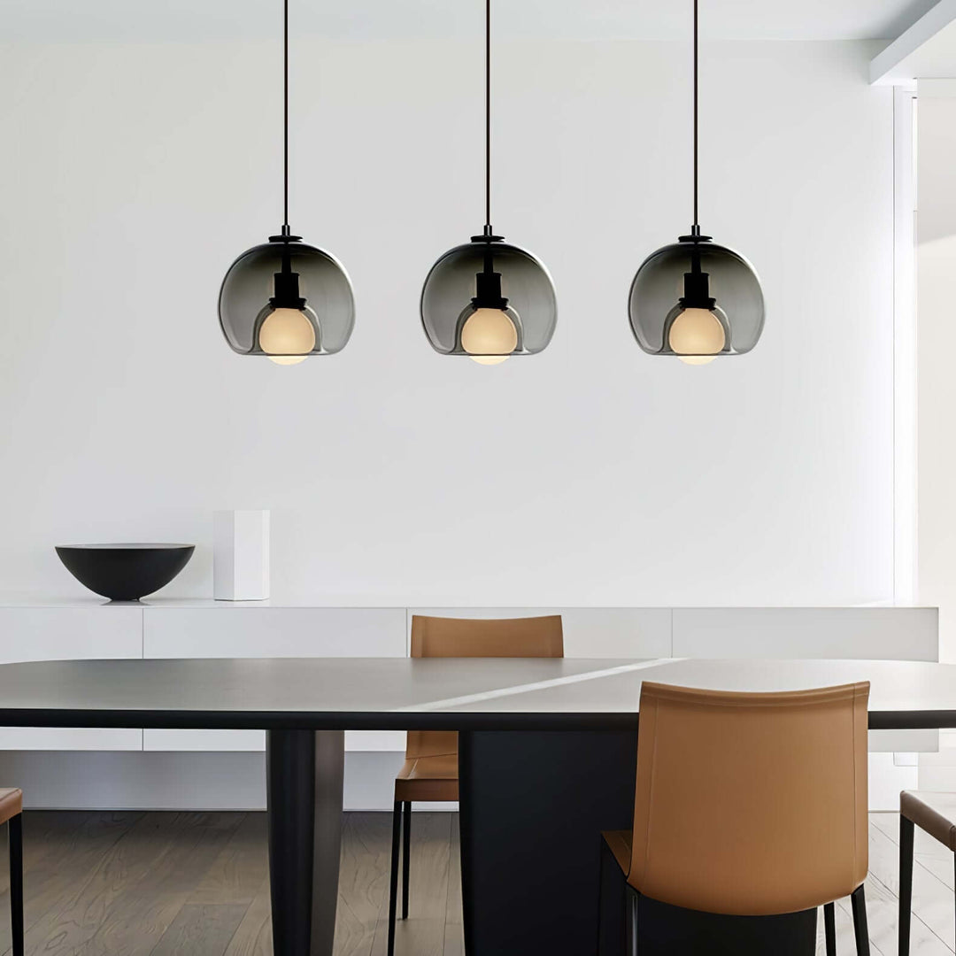 Modern Glass Pendant Light, 25cm Diameter