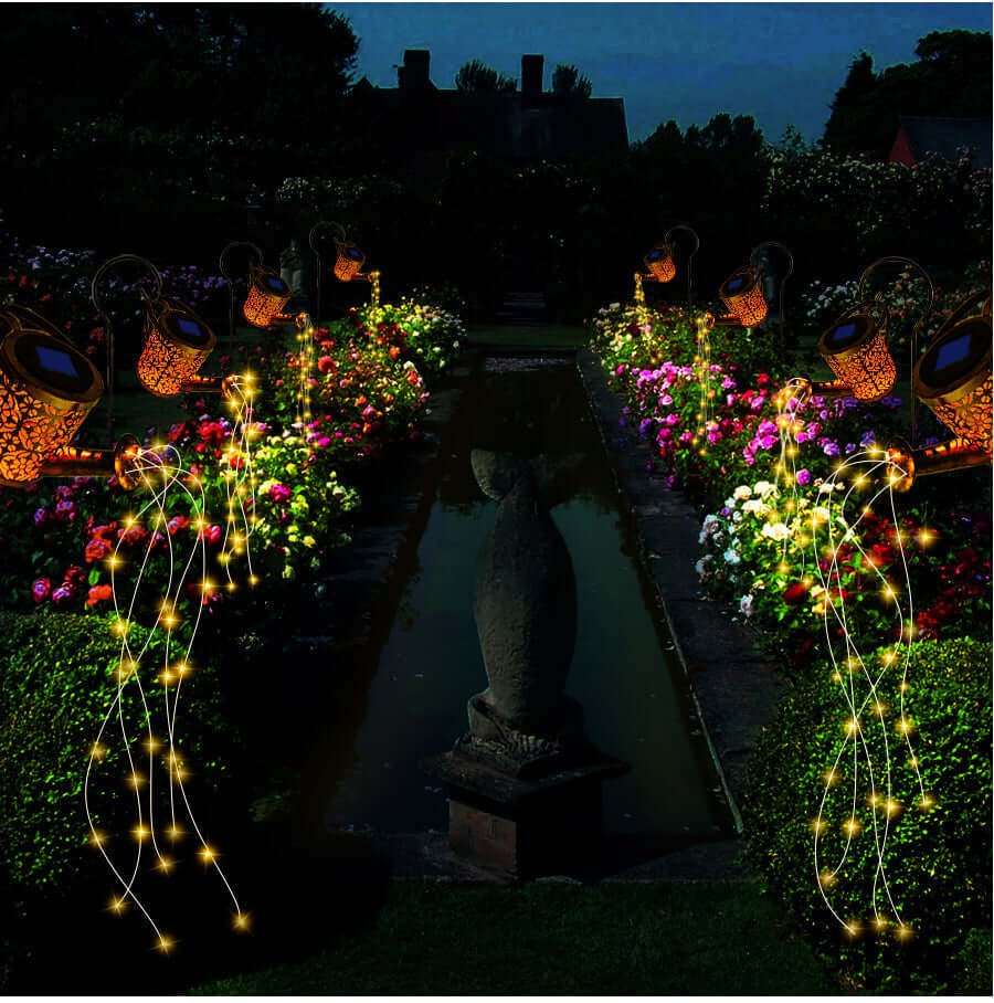 80cm Solar Garden Light Outdoor LED Waterfall Decor