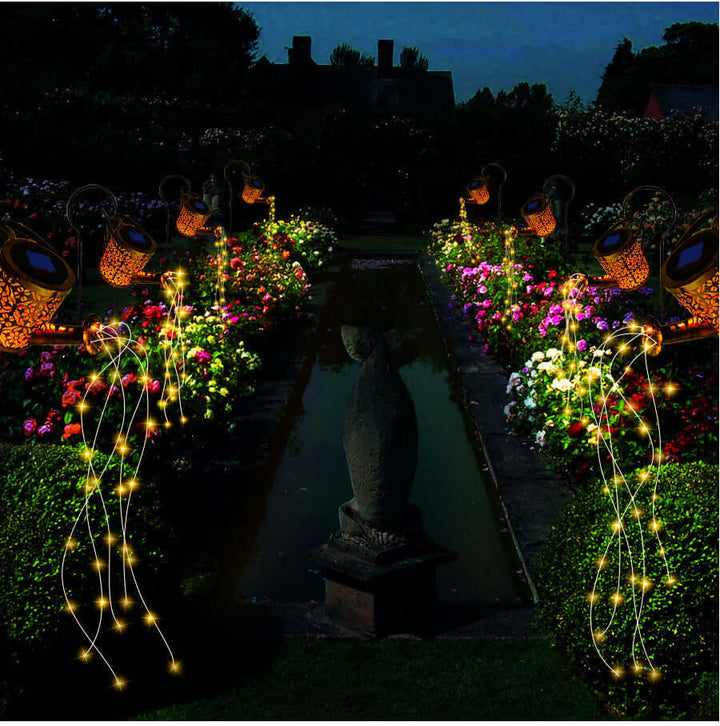 80cm Solar Garden Light Outdoor LED Waterfall Decor