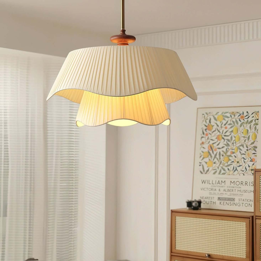 Modern Pendant Lamp with Metal, Glass & Wood