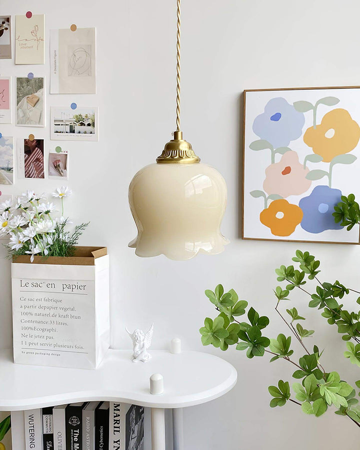 Floral Pendant Lamp, Elegant Hanging Ceiling Light Fixture