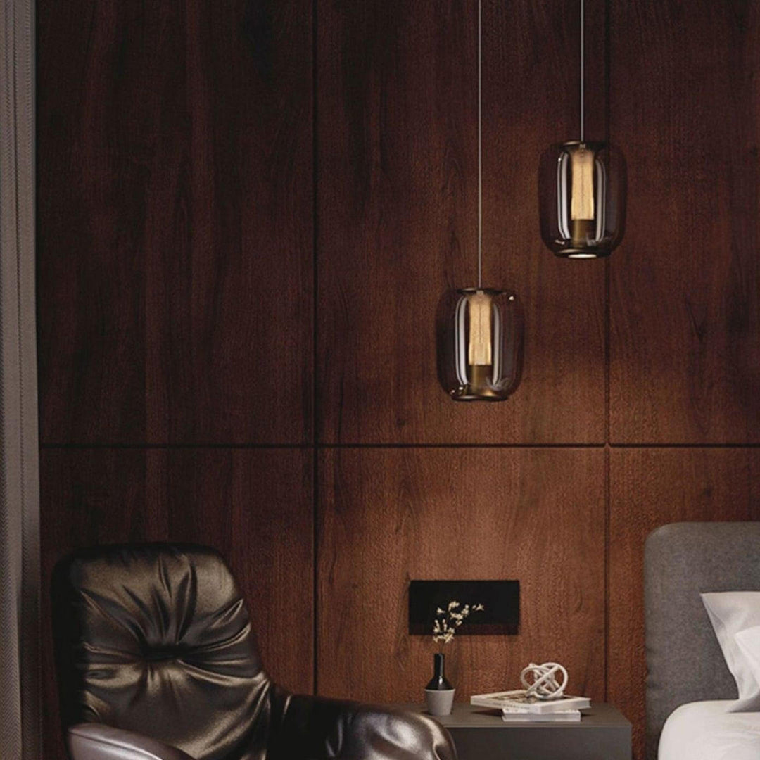 Modern Glass Pendant Light Fixture, 16cm, Integrated LED