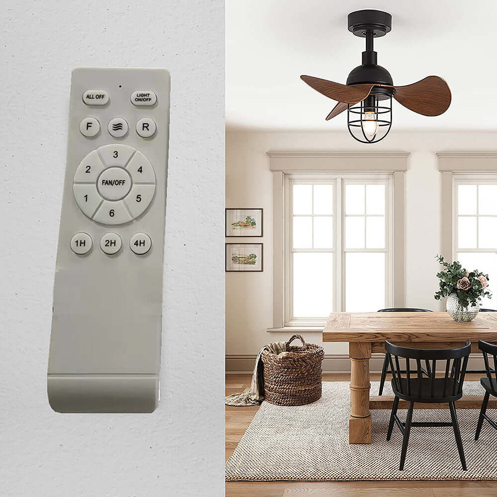 Dark Walnut Ceiling Fan with Light 22inch