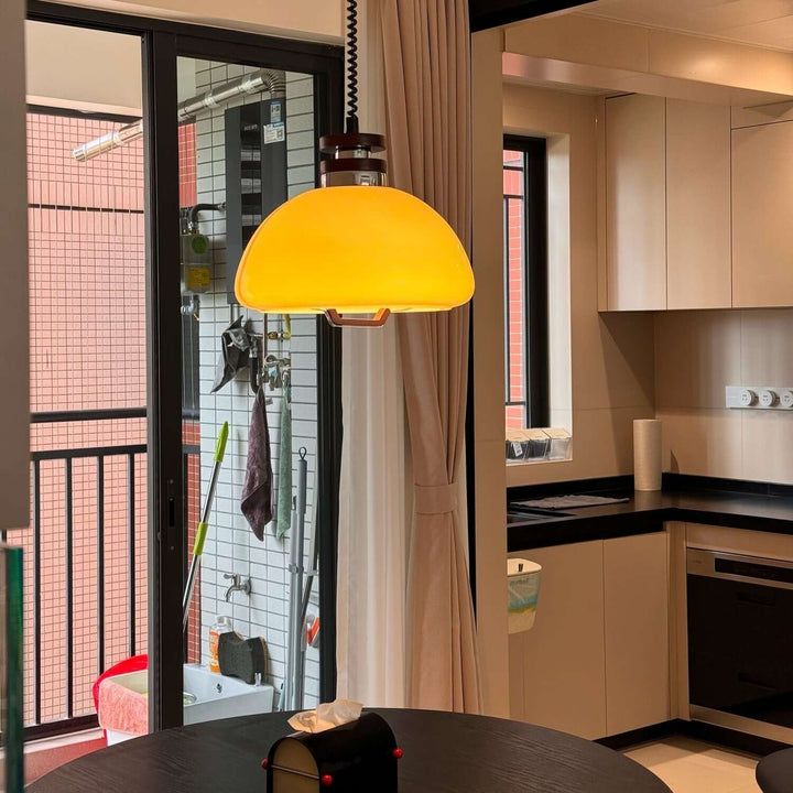 Modern Beige Pudding Pendant Light 40cm