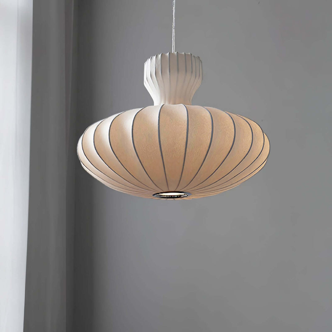 Pleated Silk Pendant Lamp