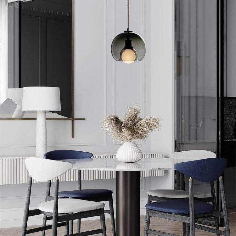 Modern Glass Pendant Light, 25cm Diameter