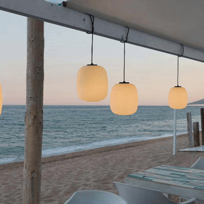 Waterproof Outdoor Pendant Lantern - Retro Metal Design