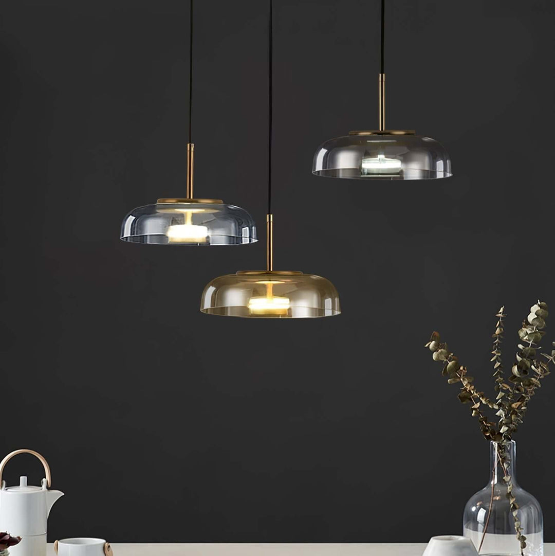 Modern Brass & Glass Pendant Light