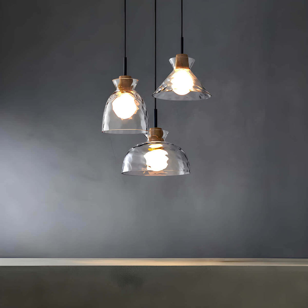 Modern Glass Chandelier for Dining Room, Entryway or Kitchen Lighting