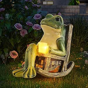 Solar Glowing Resin Frog Garden Statue