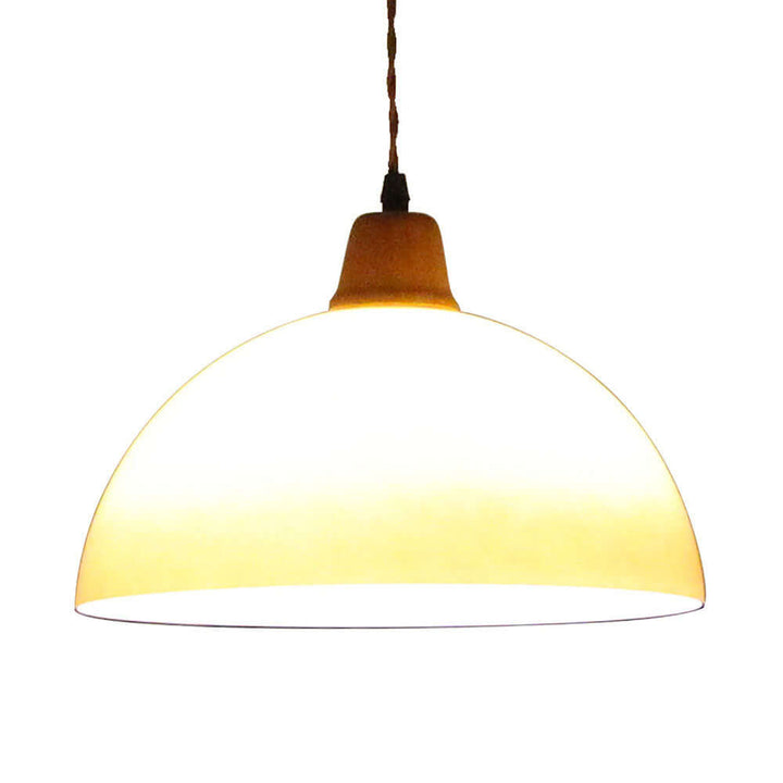 Retro Amber Glass Pendant Light 30cm