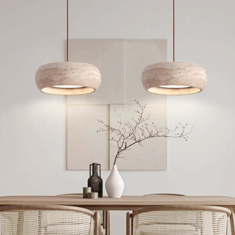 LED Stone Pendant Light - Rustic Modern Chandelier