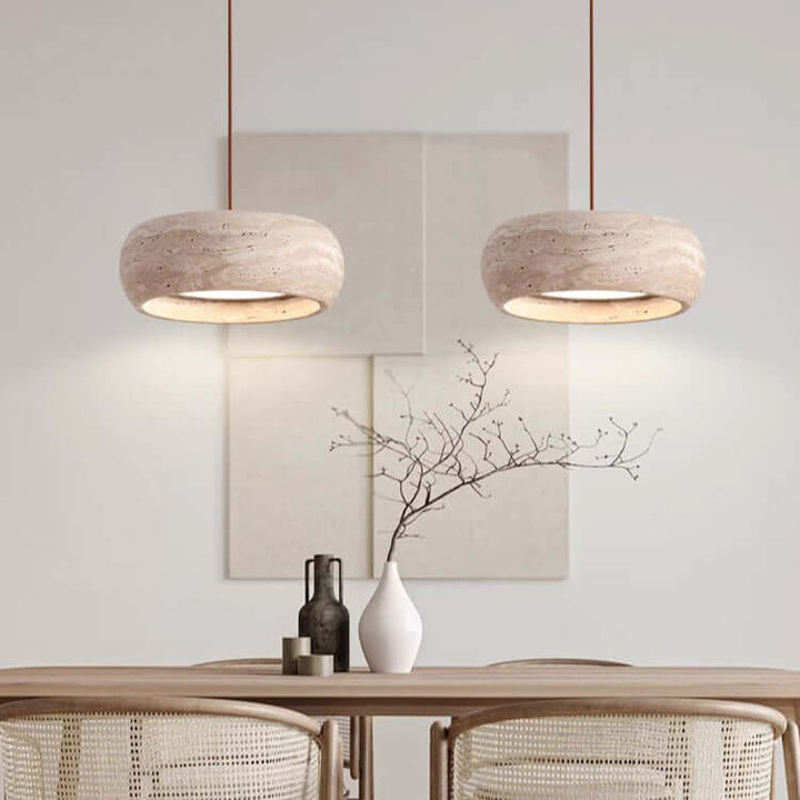 LED Stone Pendant Light - Rustic Modern Chandelier