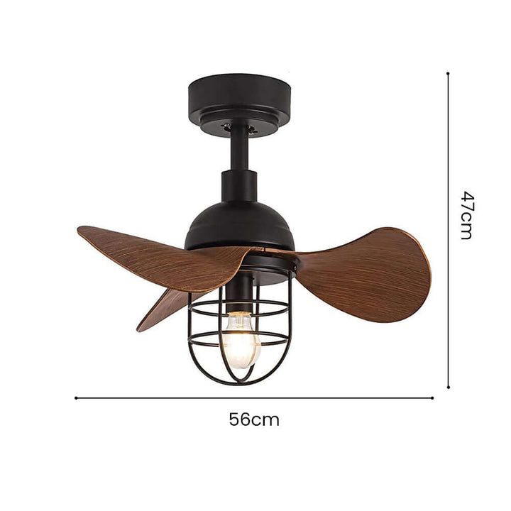Dark Walnut Ceiling Fan with Light 22inch