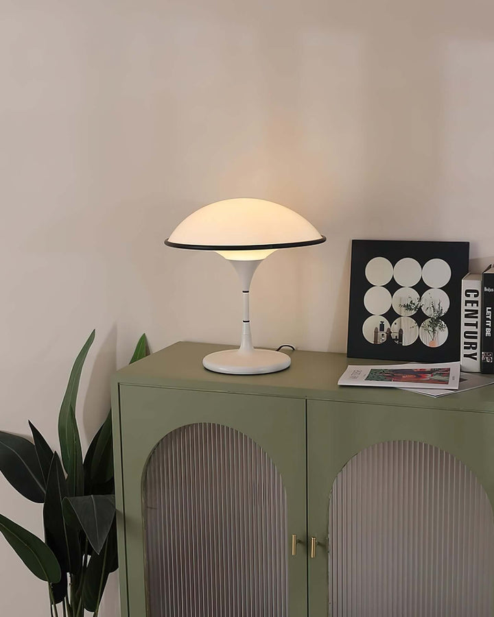 Modern Dome Table Lamp with Black Trim