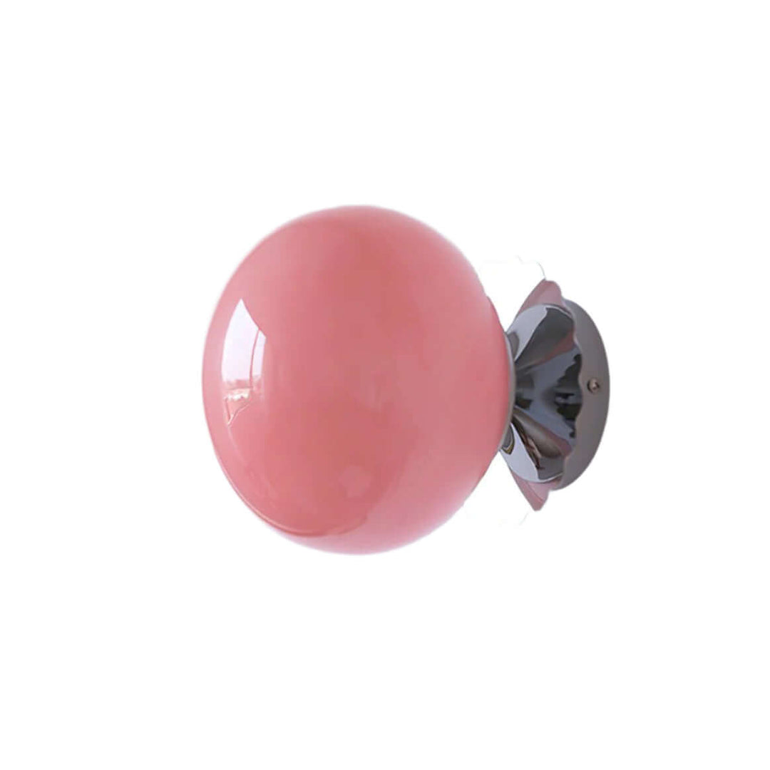 Pink Glass & Metal Sconce Light - 20cm