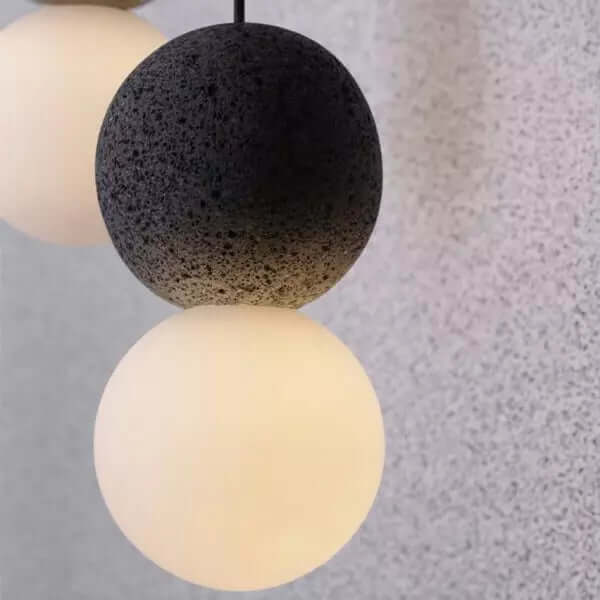 Modern Pendant Lamp with Volcanic Rock Diffuser