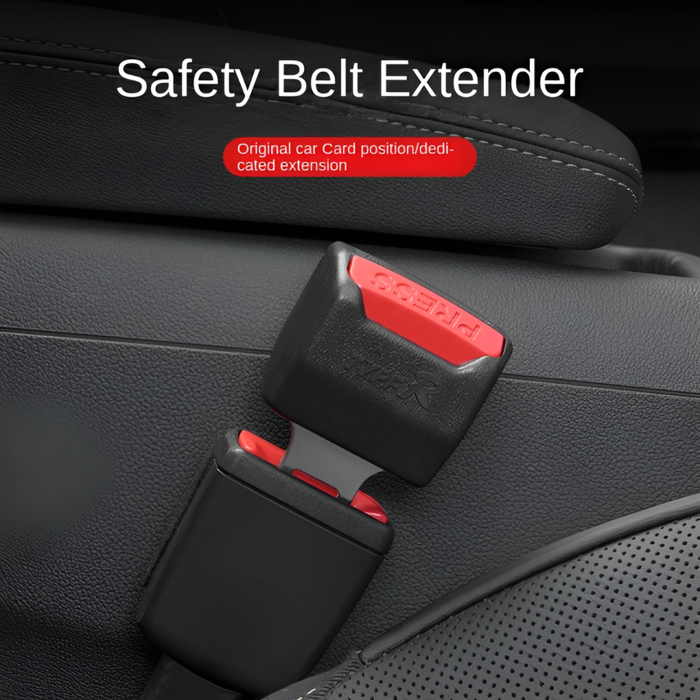 Black 2-pack car seat belt extender clips for enhanced comfort & safety in vehicles, a must-have auto accessory.
