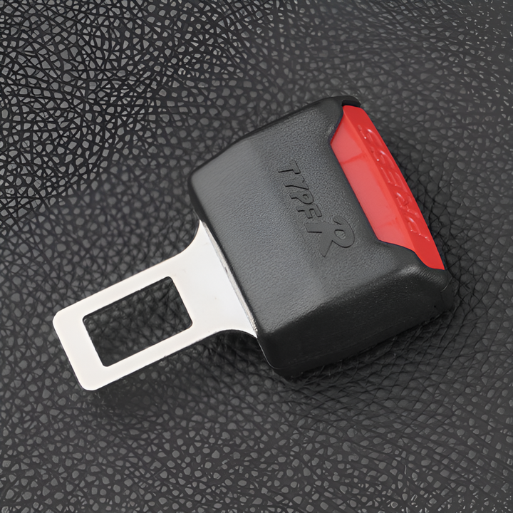Family-friendly black car seat belt extender clips (2) ensure vehicle comfort & safety for all passengers.