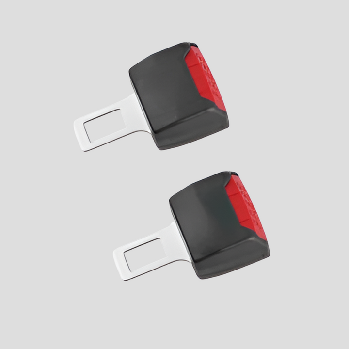 Practical black car seat belt extender clips, a 2-pack auto accessory for enhanced comfort & ease of use.