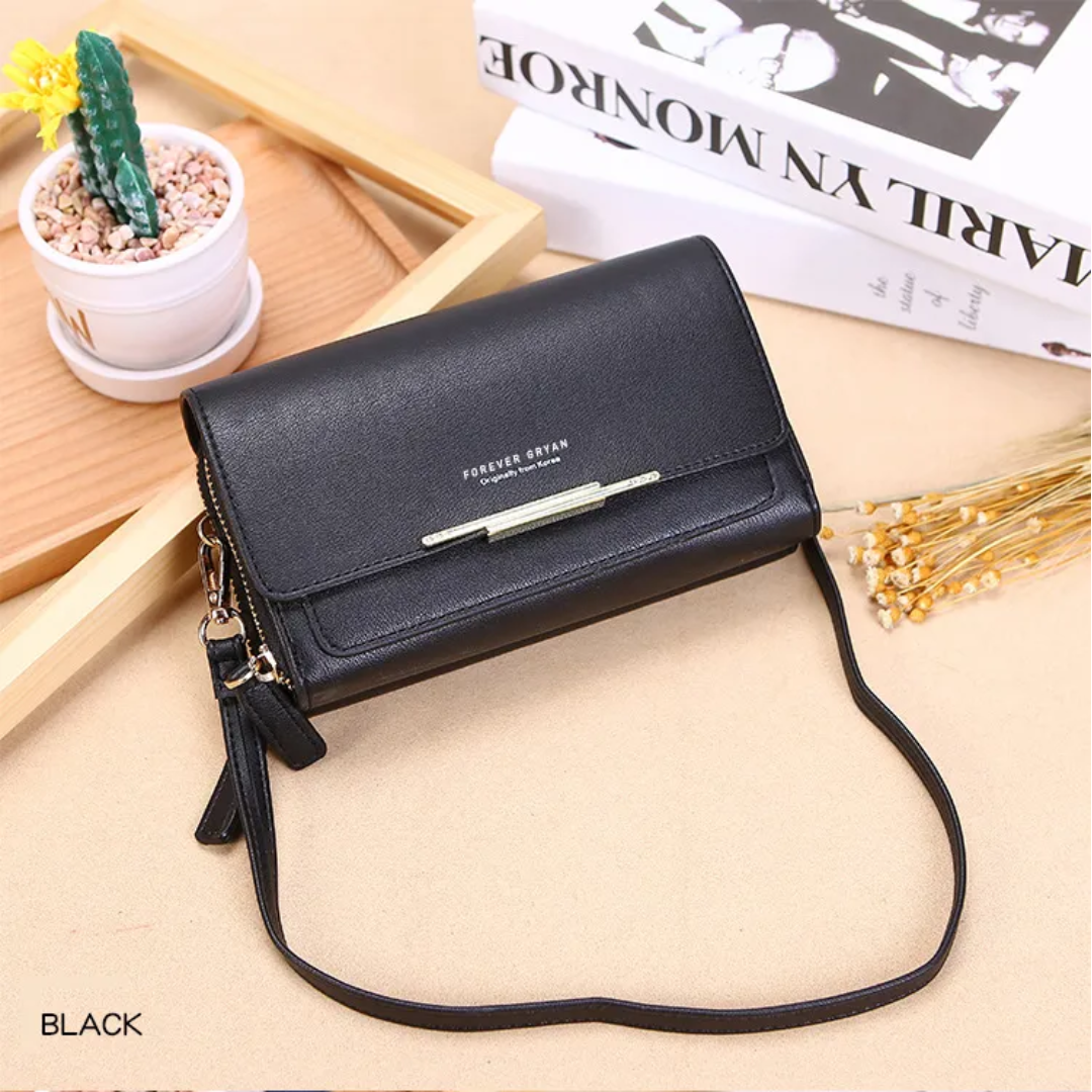 Classic tan leather women's crossbody bag, a durable and stylish everyday organizer.