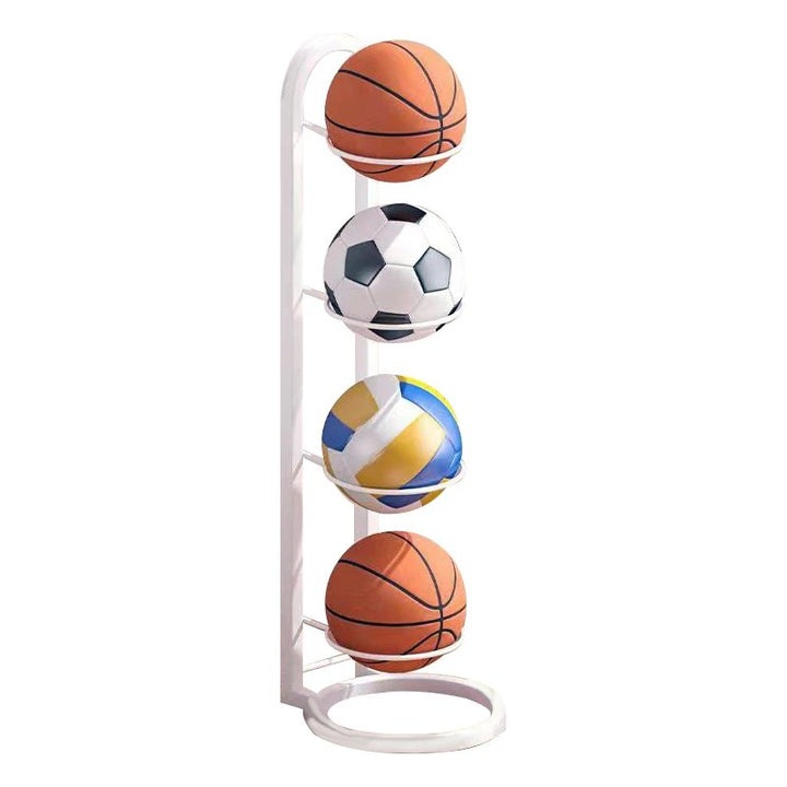 Modern space-saving ball rack, enhancing organization in any garage, home gym, or sports equipment area.