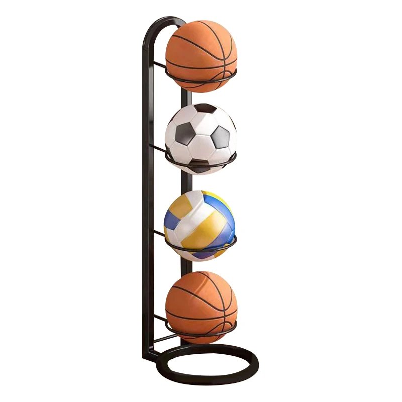 Efficient sports ball storage solution, maximizing floor space in garages, gyms, and home sports areas.