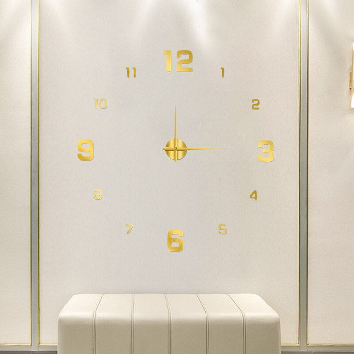 "Black Quartz Wall Clock with sleek design; enhances home decor; modern artistic style; perfect for living room or office."