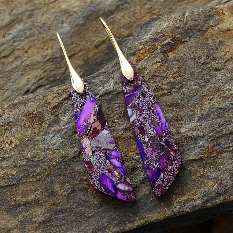 Bohemian fashion drop earrings for women. Unique handcrafted statement jewelry, perfect for a versatile look.