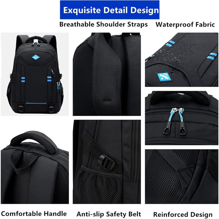 Stylish multi-pocket rolling backpack for boys. Convertible design, serves as school bag or trolley for easy transport.