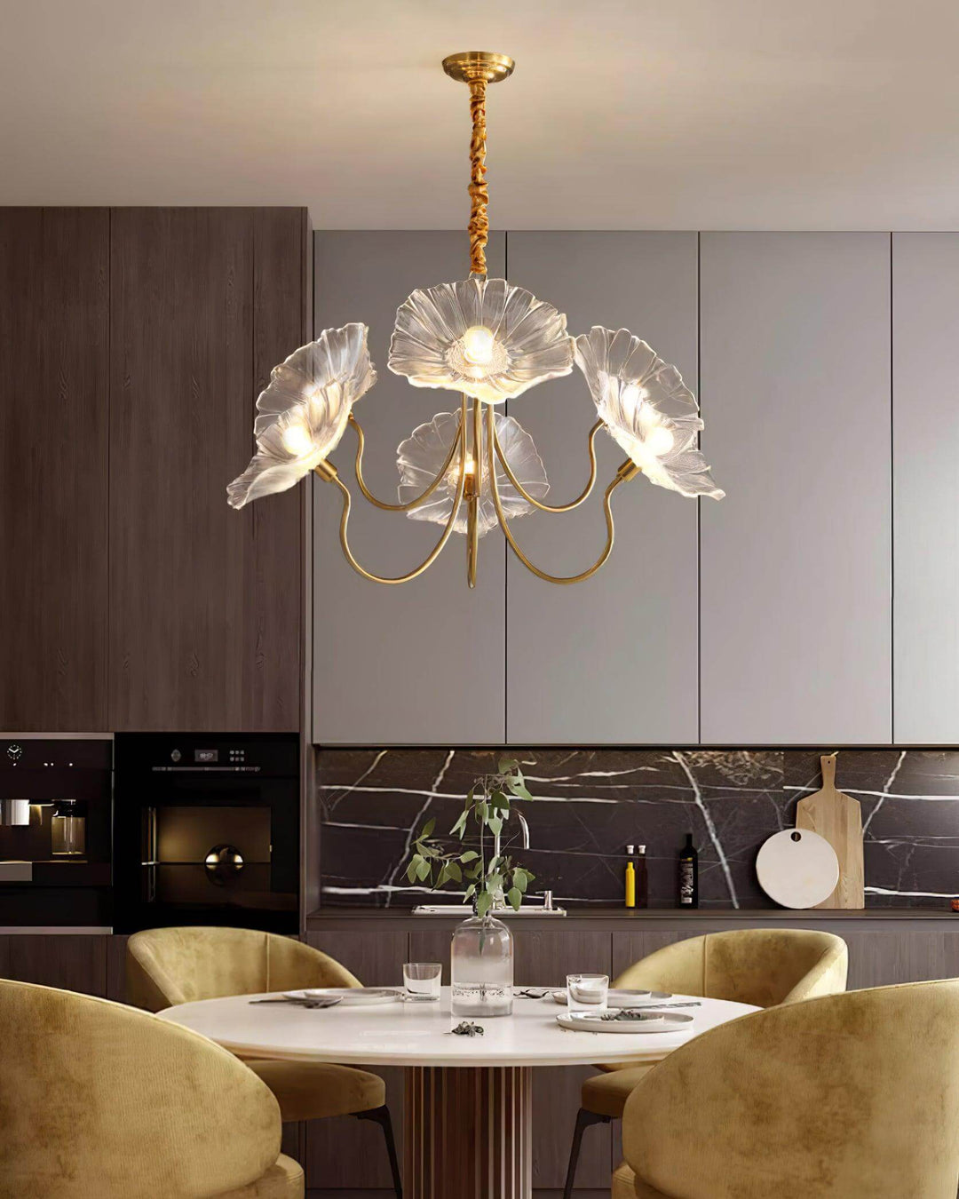 Elegant Frosted Glass Flower Chandelier