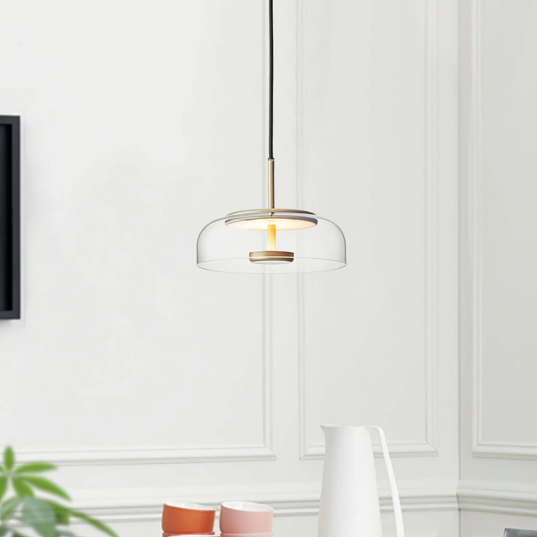 Modern Brass & Glass Pendant Light
