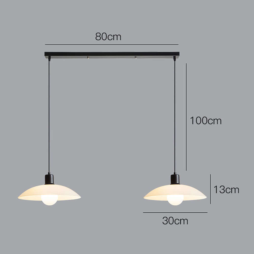 Modern White Glass Disc Pendant Light Fixture