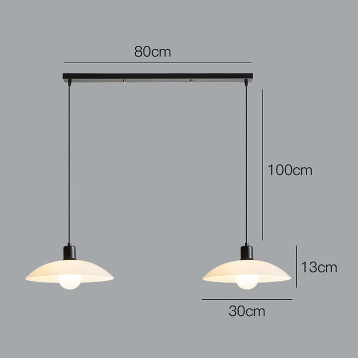 Modern White Glass Disc Pendant Light Fixture
