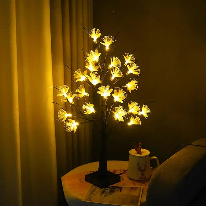 LED Birch Tree Light with Rose Flowers - 45cm