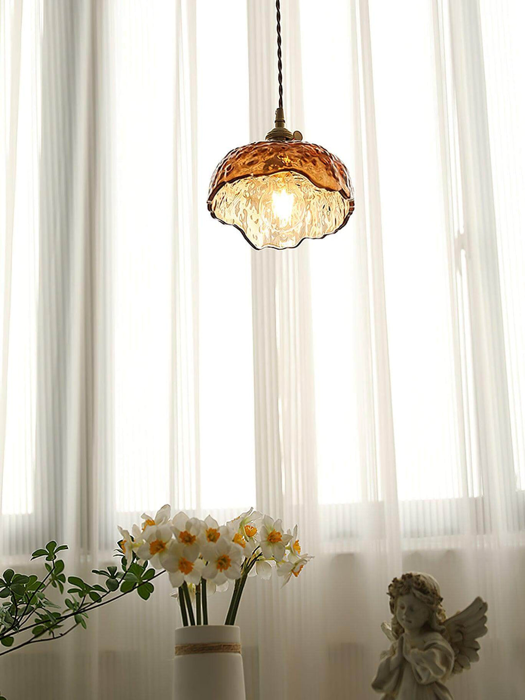 Brown Glass Pendant Light Fixture