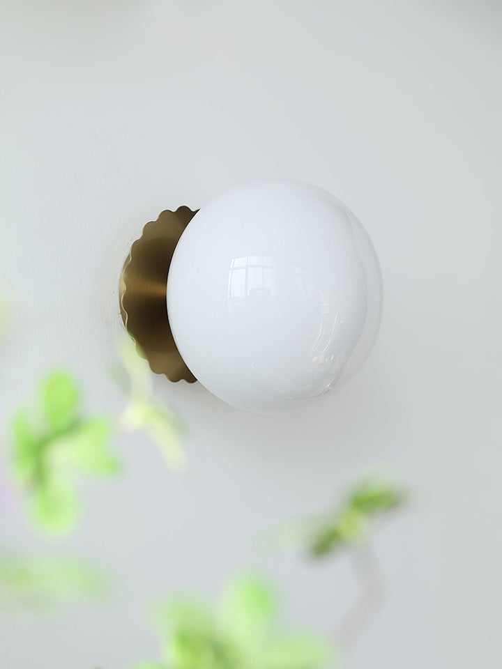 Pink Glass & Metal Sconce Light - 20cm