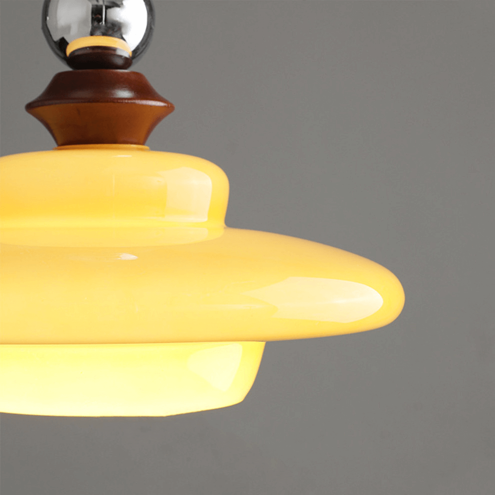 Medieval Style Beige Glass Pendant Light
