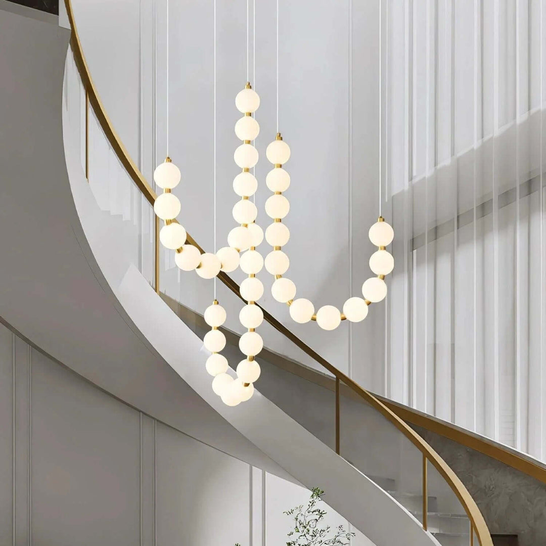 Elegant Pearl Chandelier with Acrylic Accents