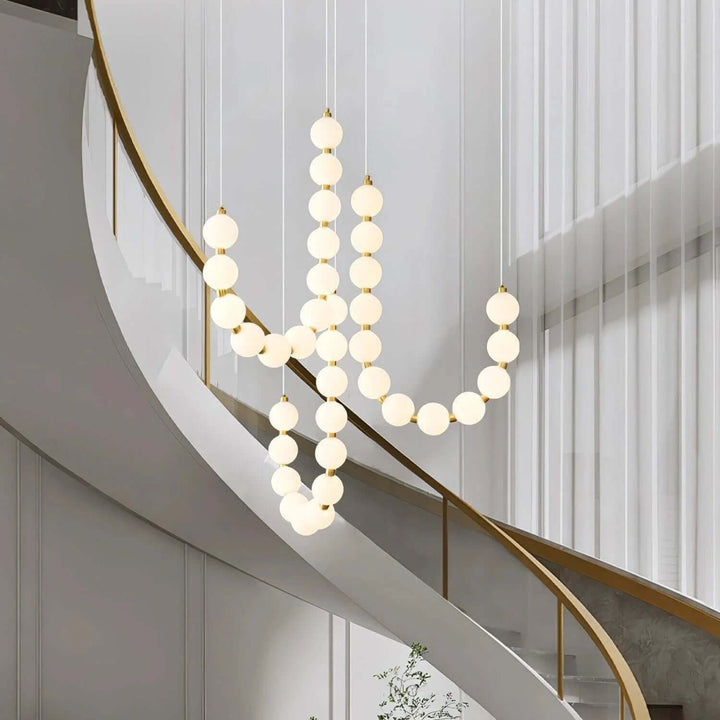 Elegant Pearl Chandelier with Acrylic Accents