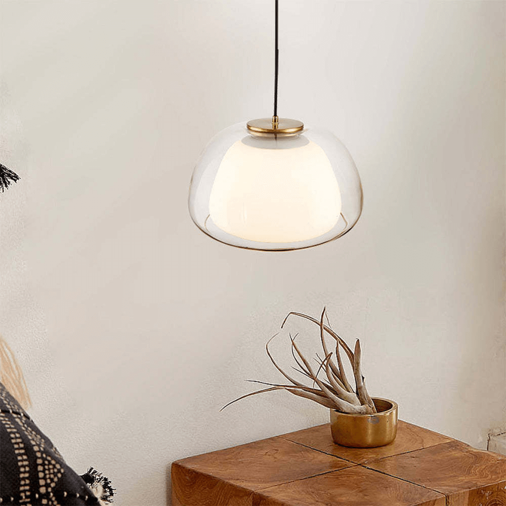 Modern White Glass Pendant Light