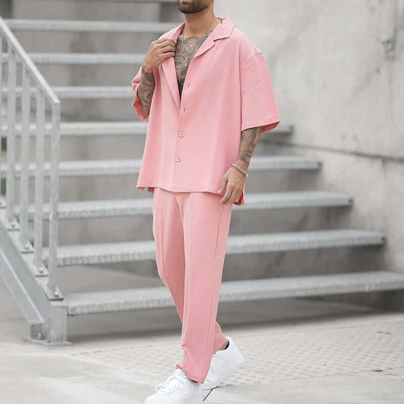 Men's Loose Fit Shirt and Pants Set