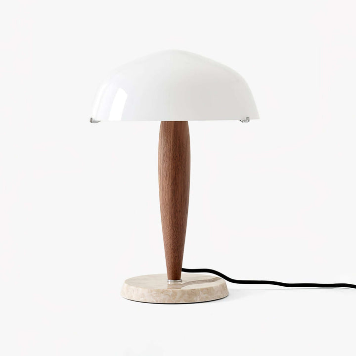 Elegant Glass & Wood Table Lamp
