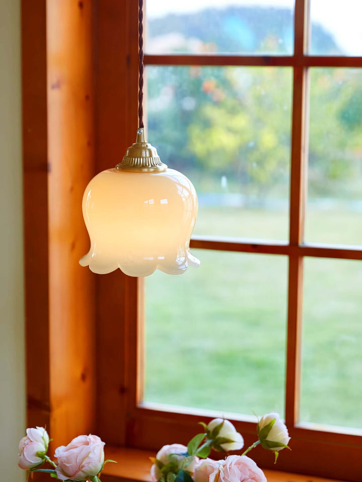 Floral Pendant Lamp, Elegant Hanging Ceiling Light Fixture