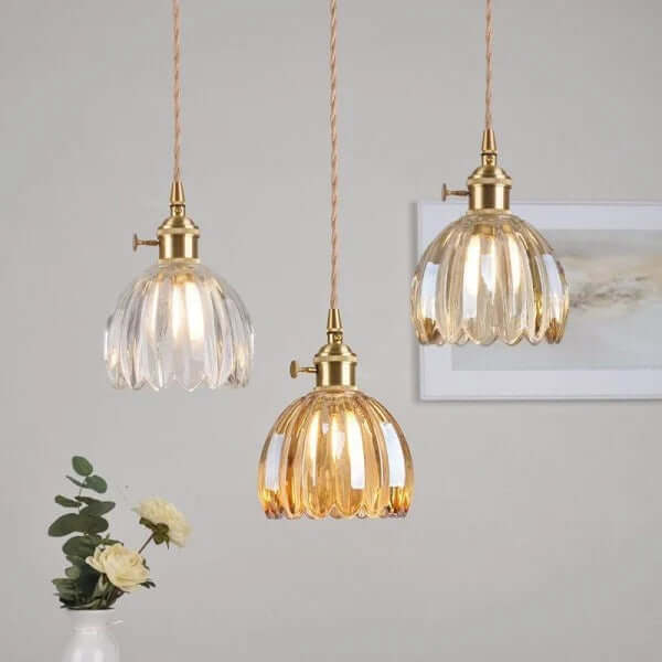 Retro Glass Flower Pendant Light